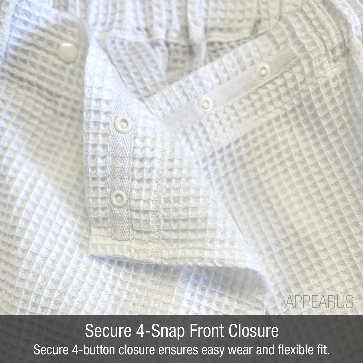 Plus Size Puffy Waffle Spa Wrap (4XL-6XL), Snap Closure