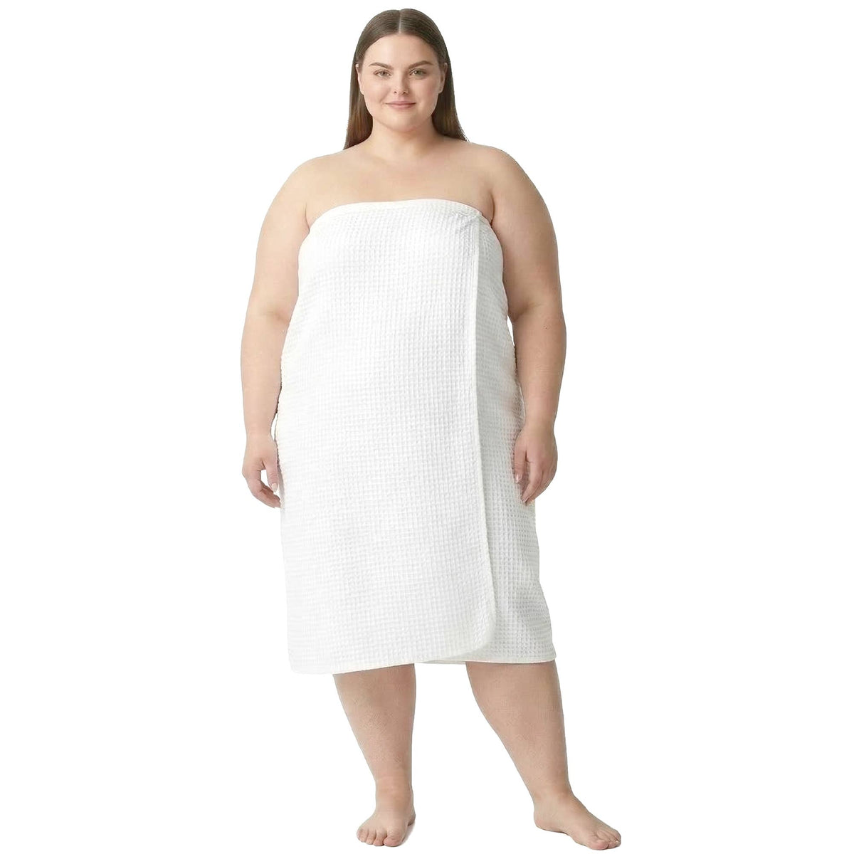 Plus Size Puffy Waffle Spa Wrap (4XL-6XL), Snap Closure